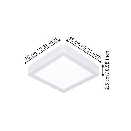 Eglo - Потолочный светильник LED/7Вт/230В 2700/4000/6500К 15x15 см белый
