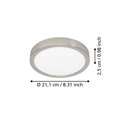 Eglo - LED стельовий світильник LED/11,5 Вт/230 В 2700/4000/6500 К діам. 21,1 см матовий хром
