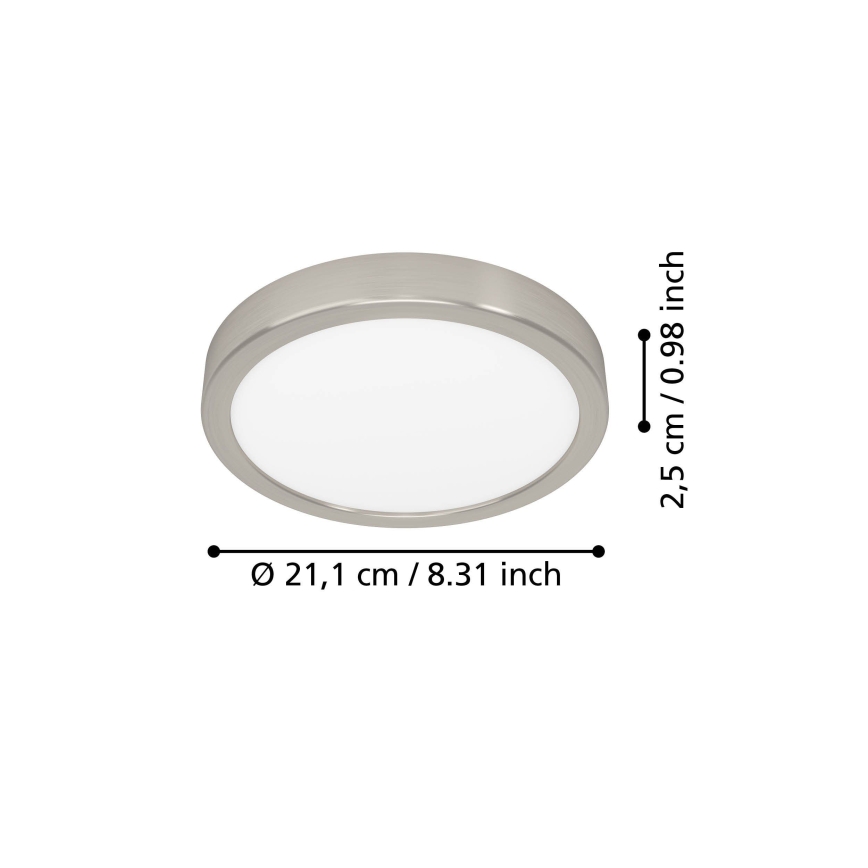 Eglo - LED стельовий світильник LED/11,5 Вт/230 В 2700/4000/6500 К діам. 21,1 см матовий хром
