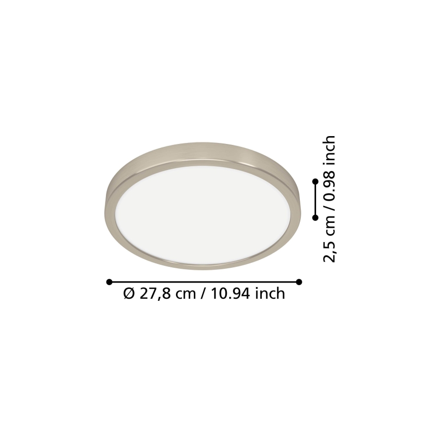 Eglo - LED стельовий світильник LED/14,2W/230V 2700/4000/6500K діаметр 27,8 см матовий хром