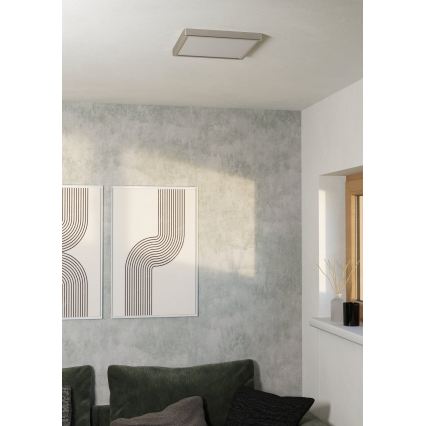 Eglo - Светодиодный потолочный светильник LED/13W/230V 2700/4000/6500К 29x29 см матовый хром