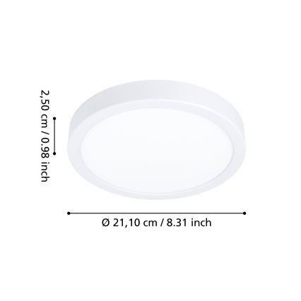 Eglo - Потолочный LED-светильник для ванной комнаты LED/11,5 Вт/230 В 2700/4000/6500 К Ø 21,1 см IP44 белый