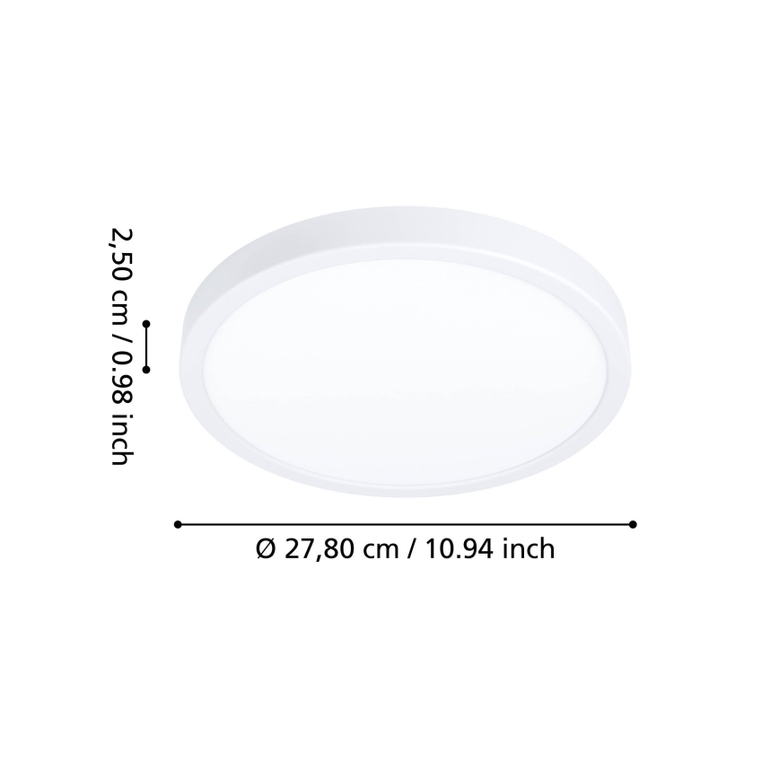 Eglo - LED стельовий світильник для ванної кімнати LED/14,2W/230V 2700/4000/6500K діам. 27,8 см IP44 білий