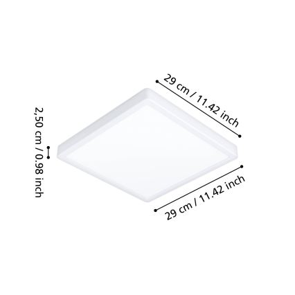Eglo - LED-потолочный светильник для ванной комнаты LED/13W/230V 29x29 см IP44 белый