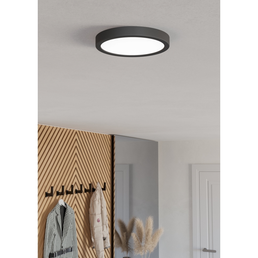 Eglo - LED RGBW димований стельовий світильник для ванної кімнати LED/11,2W/230V 2700-6500K діам. 21,1 см IP44 чорний