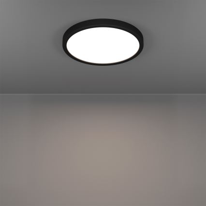 Eglo - димований RGBW LED стельовий світильник для ванної кімнати, 14,3W/230V, 2700-6500K, діам. 27,8cm, IP44, чорний