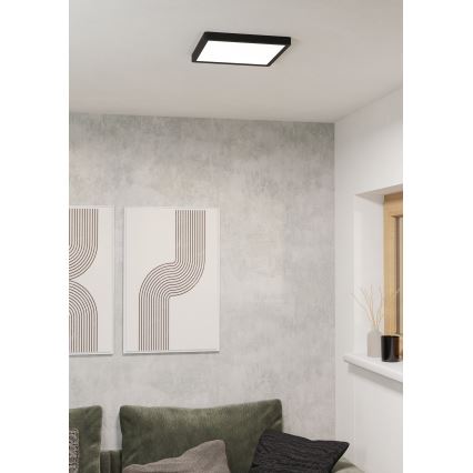 Eglo - LED RGBW диммируемый потолочный светильник для ванной LED/13,5W/230V 2700-6500K 29,5x29,5 cm IP44 чёрный