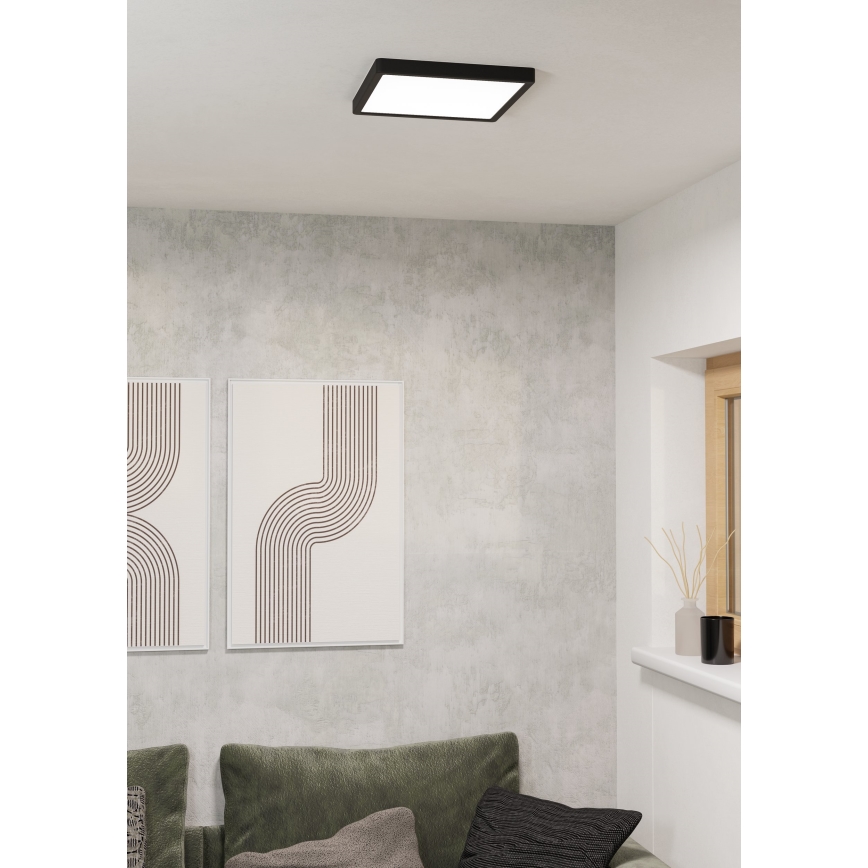 Eglo - LED RGBW диммируемый потолочный светильник для ванной LED/13,5W/230V 2700-6500K 29,5x29,5 cm IP44 чёрный