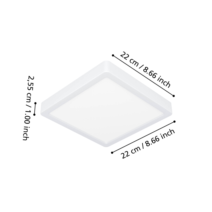 Eglo - LED RGBW диммируемый потолочный светильник для ванной LED/10,5W/230V 2700-6500K 22x22 cm IP44 белый
