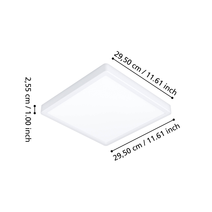 Eglo - Диммируемый LED RGBW потолочный светильник для ванной комнаты LED/13,5W/230V 2700-6500K 29,5x29,5 cm IP44 белый