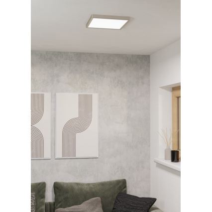 Eglo - LED RGBW диммируемый потолочный светильник для ванной комнаты LED/13,5 Вт/230 В 2700-6500K 29,5x29,5 см IP44 матовый хром