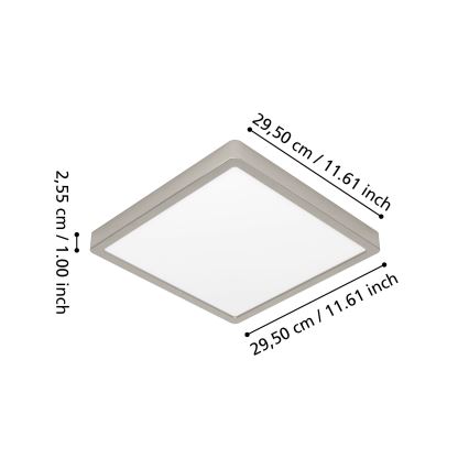 Eglo - LED RGBW регульований стельний світильник для ванної кімнати LED/13,5W/230V 2700-6500K 29,5x29,5 cm IP44 матовий хром