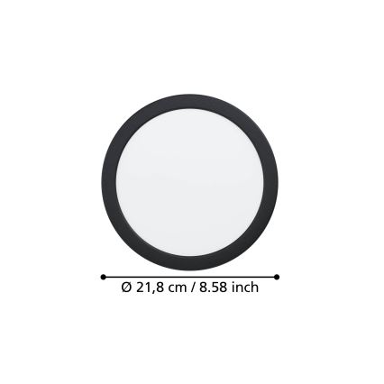 Eglo - Встраиваемый потолочный светильник LED/18,5W/230V 2700/4000/6500K диаметр 21,6 см черный
