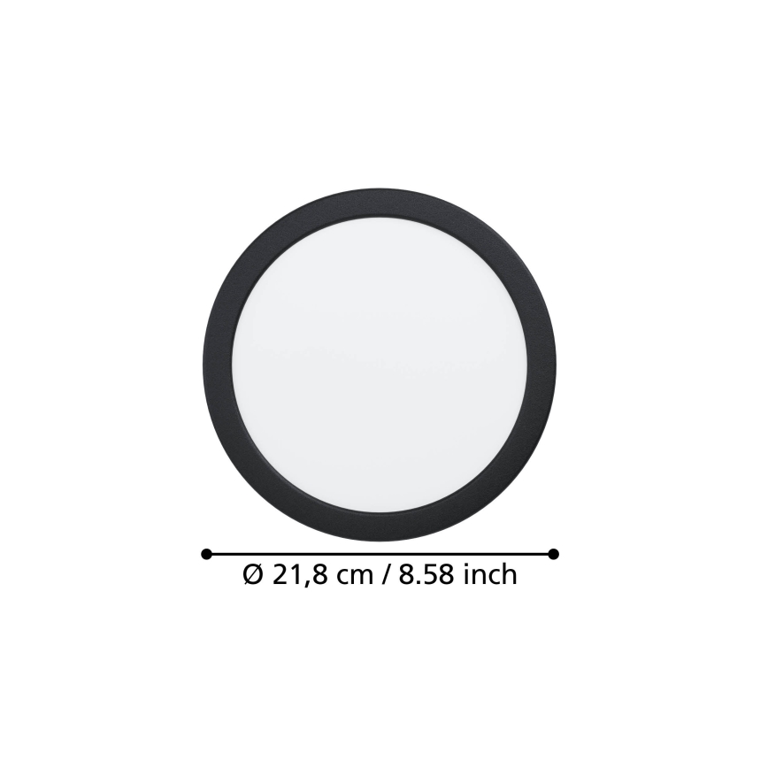 Eglo - Встраиваемый потолочный светильник LED/18,5W/230V 2700/4000/6500K диаметр 21,6 см черный