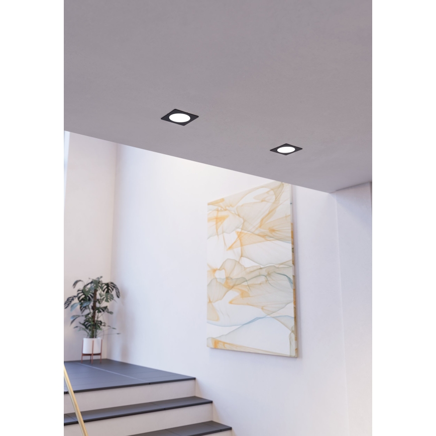 Eglo - LED встраиваемый потолочный светильник LED/6,3 Вт/230 В 2700/4000/6500 К 11,9x11,9 см черный