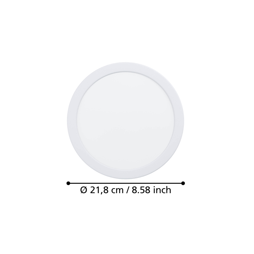 Eglo - встраиваемый потолочный светильник LED, 18,5 Вт / 230 В, 2700/4000/6500 К, Ø 21,6 см, белый