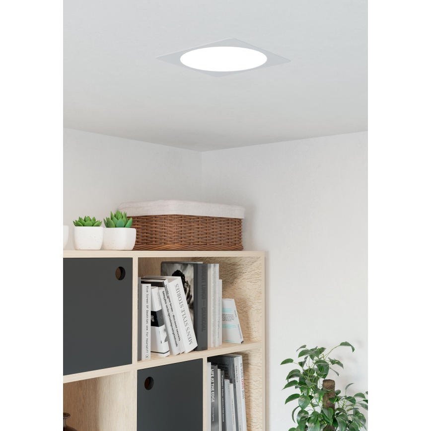 Eglo - вбудований світлодіодний стельовий світильник LED/18,5W/230V 2700/4000/6500K 21,6x21,6 см білий