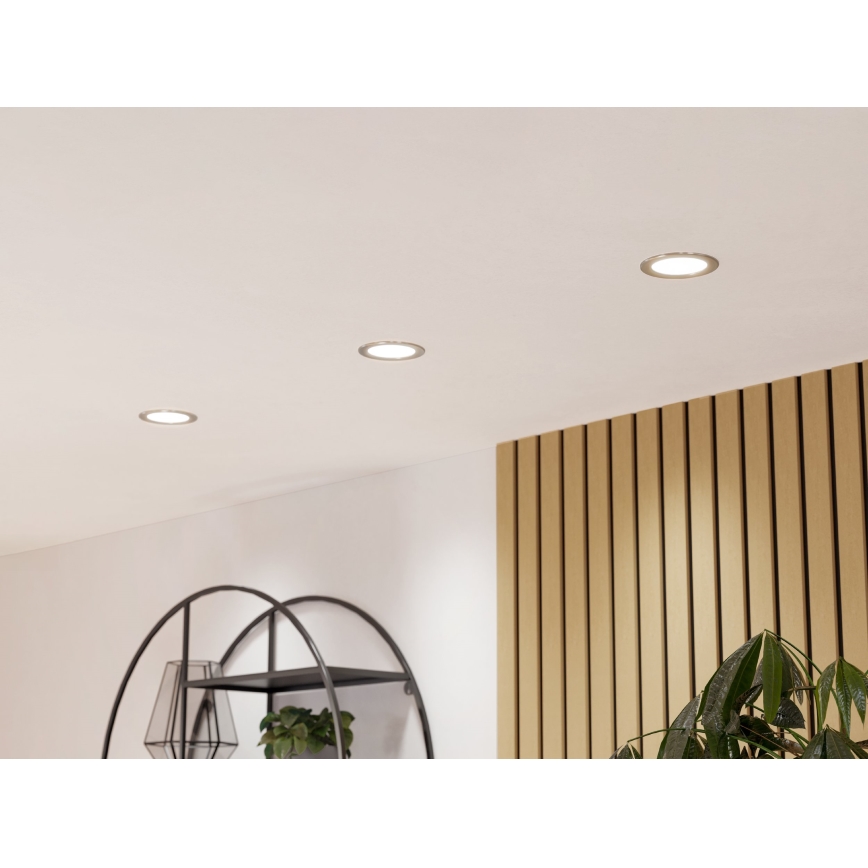 Eglo - LED встраиваемый потолочный светильник LED/6,3W/230V 2700/4000/6500K диаметр 11,9 см матовый хром