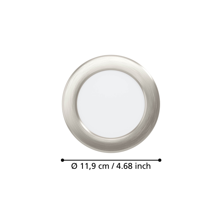 Eglo - LED встраиваемый потолочный светильник LED/6,3W/230V 2700/4000/6500K диаметр 11,9 см матовый хром