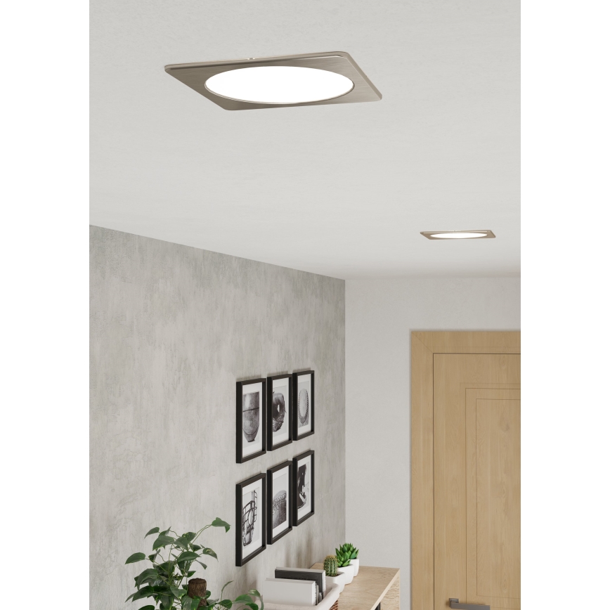 Eglo - LED вбудований світильник LED/10,5W/230V 2700/4000/6500K 16,6x16,6 cm матовий хром