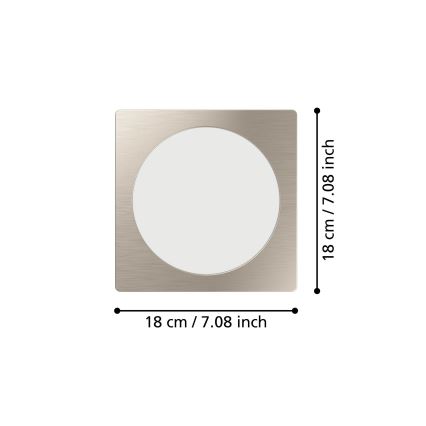 Eglo - LED вбудований світильник LED/10,5W/230V 2700/4000/6500K 16,6x16,6 cm матовий хром