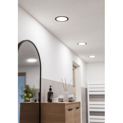 Eglo - LED встраиваемый потолочный светильник для ванной комнаты LED/10,5W/230V 2700/4000/6500K диаметр 16,8 см IP44 чёрный
