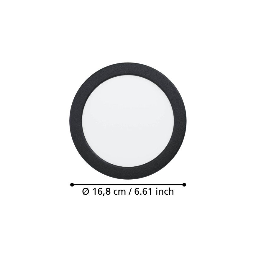 Eglo - LED встраиваемый потолочный светильник для ванной комнаты LED/10,5W/230V 2700/4000/6500K диаметр 16,8 см IP44 чёрный