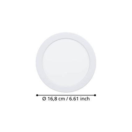 Eglo - LED встраиваемый потолочный светильник для ванной LED/10,5W/230V 2700/4000/6500K Ø 16,8 см IP44 белый