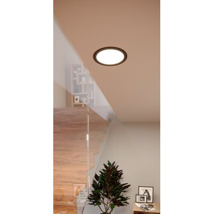 Eglo - LED RGBW диммируемый встраиваемый потолочный светильник для ванной комнаты LED/9,5Вт/230В 2700-6500K диаметр 16,8 см IP44 чёрный
