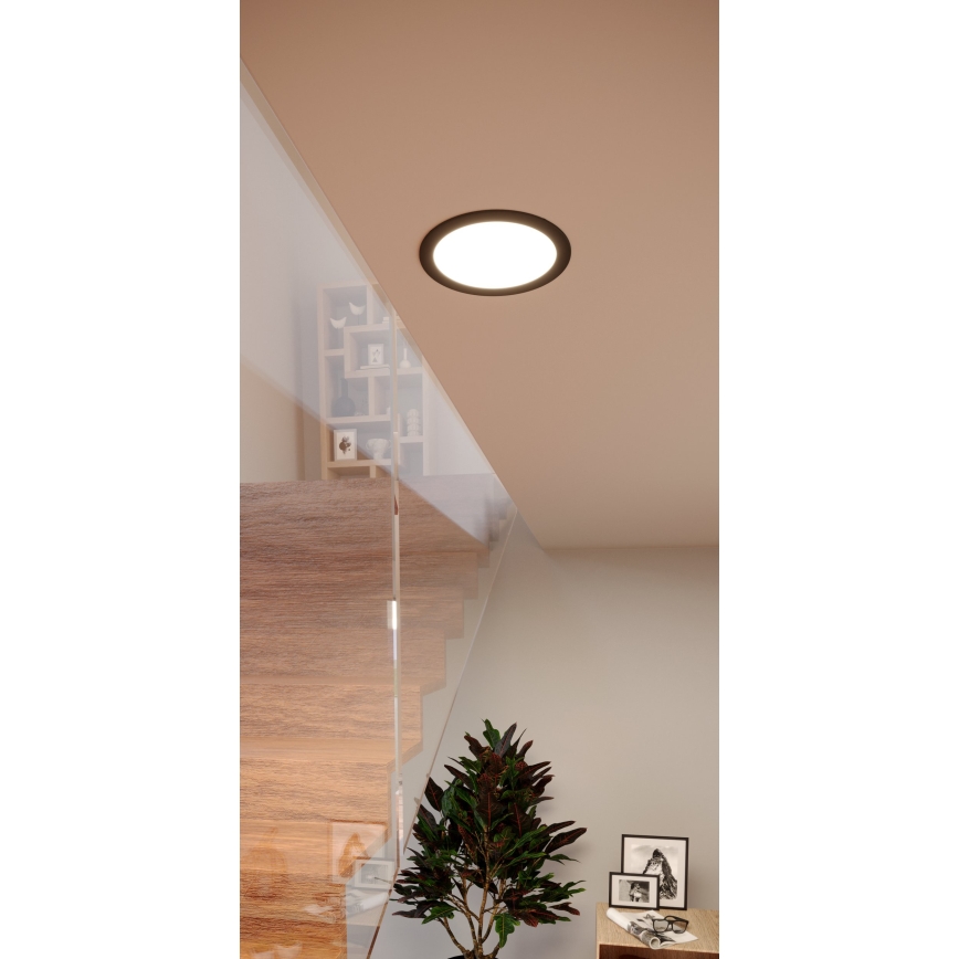 Eglo - LED RGBW диммируемый встраиваемый потолочный светильник для ванной комнаты LED/9,5Вт/230В 2700-6500K диаметр 16,8 см IP44 чёрный