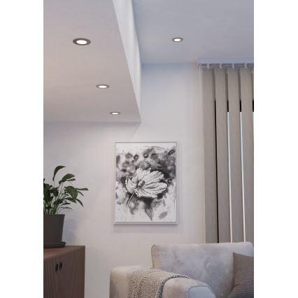 Eglo - Комплект 3×LED RGBW, димований вбудований стельовий світильник для ванної кімнати LED/2,8W/230V 2700-6500K діам. 8,8cm IP44 матовий хром