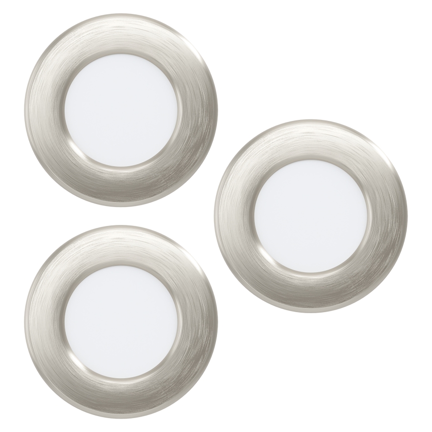 Eglo - Набор из 3 LED RGBW, диммируемый встраиваемый светильник для ванной комнаты LED/2,8 Вт/230 В 2700-6500K диам. 8,8 см IP44 матовый хром