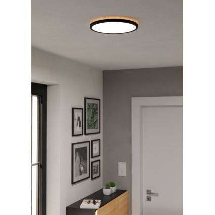 Eglo - Світлодіодний стельовий світильник для ванної кімнати LED/13,9W/230V 2700/4000/6500K діаметр 30 см IP44 чорний