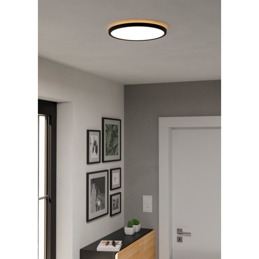 Eglo - Світлодіодний стельовий світильник для ванної кімнати LED/13,9W/230V 2700/4000/6500K діаметр 30 см IP44 чорний