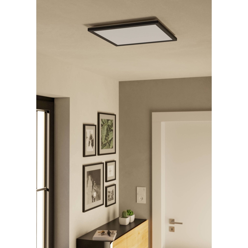 Eglo - Светодиодный потолочный светильник для ванной LED/17,6 Вт/230 В 2700/4000/6500K 39x39 см IP44 черный