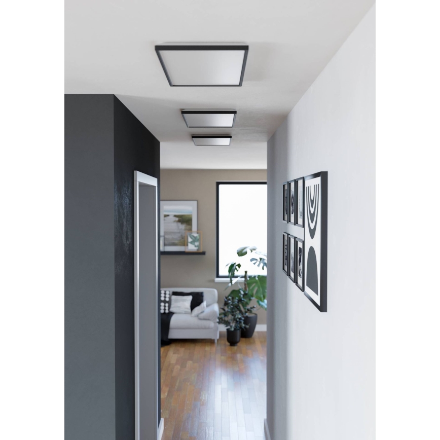 Eglo - Світлодіодний стельовий світильник для ванної кімнати LED/17,2W/230V 2700/4000/6500K 30x57 см IP44 чорний