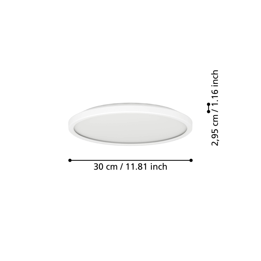 Eglo - Светодиодный уличный потолочный светильник LED/13,9W/230V 2700/4000/6500K диаметр 30 см IP44 белый