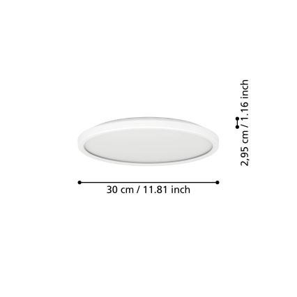 Eglo - Світлодіодний стельовий світильник для ванної кімнати LED/13,9W/230V 2700/4000/6500K діаметр 30 см IP44 білий