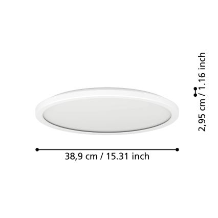 Eglo - Светодиодный потолочный светильник для ванной комнаты LED/18,5W/230V 2700/4000/6500K диаметр 38,9 см IP44 белый