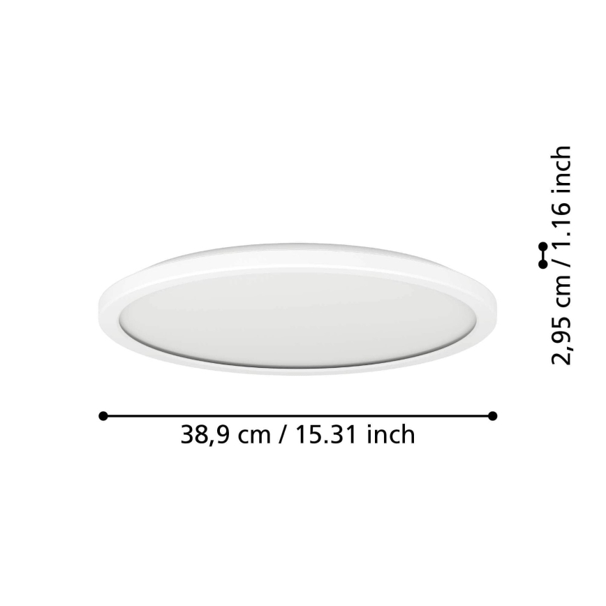 Eglo - Светодиодный потолочный светильник для ванной комнаты LED/18,5W/230V 2700/4000/6500K диаметр 38,9 см IP44 белый