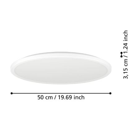 Eglo - Светодиодный уличный потолочный светильник LED/16,8W/230V 2700/4000/6500K диаметр 50 см IP44 белый