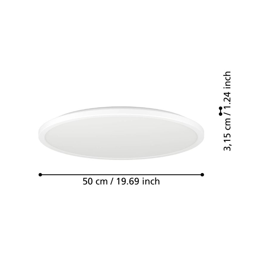 Eglo - Світлодіодний стельовий світильник для ванної кімнати LED/16,8W/230V 2700/4000/6500K діаметр 50 см IP44 білий