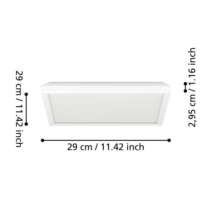 Eglo - Світлодіодний стельовий світильник для ванної кімнати LED/13,4W/230V 2700/4000/6500K 29x29 см IP44 білий