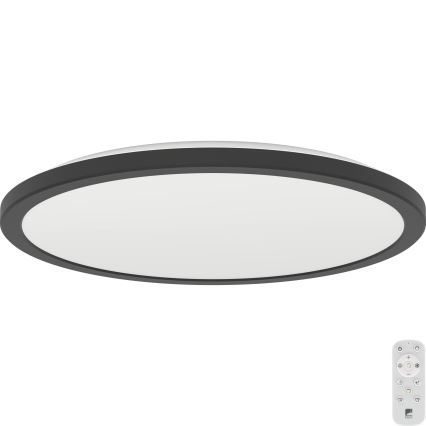 Eglo - Стельовий LED світильник для ванної з регулюванням яскравості LED/18,5W/230V 2700-6500K діаметр 38,9 см IP44 чорний + пульт дистанційного керування