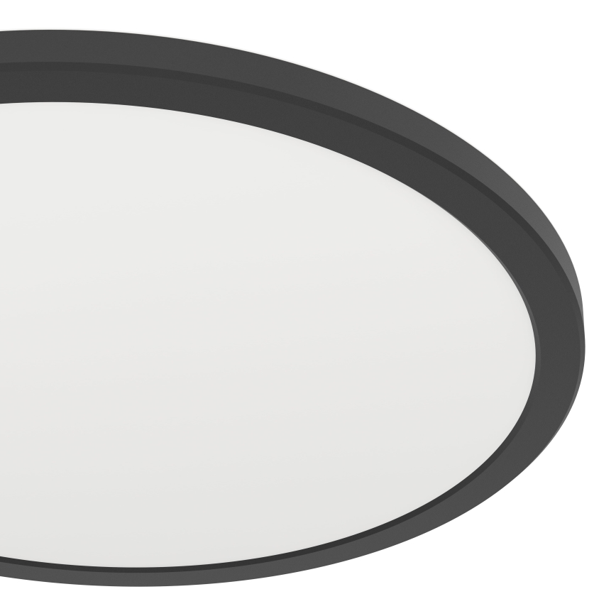 Eglo - Стельовий LED світильник для ванної з регулюванням яскравості LED/18,5W/230V 2700-6500K діаметр 38,9 см IP44 чорний + пульт дистанційного керування