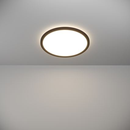 Eglo - Стельовий LED світильник для ванної з регулюванням яскравості LED/18,5W/230V 2700-6500K діаметр 38,9 см IP44 чорний + пульт дистанційного керування