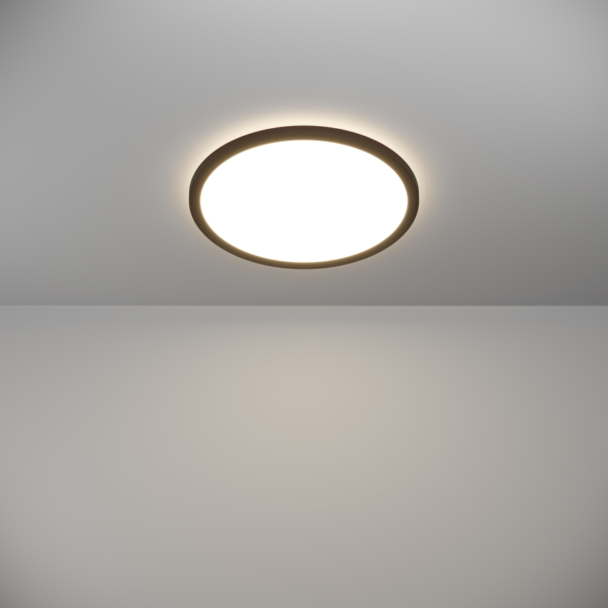 Eglo - Стельовий LED світильник для ванної з регулюванням яскравості LED/18,5W/230V 2700-6500K діаметр 38,9 см IP44 чорний + пульт дистанційного керування