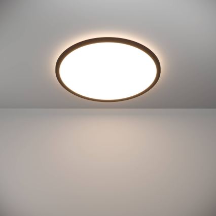 Eglo - Стельовий LED світильник для ванної з регулюванням яскравості LED/16,8W/230V 2700-6500K діаметр 50 см IP44 чорний + пульт дистанційного керування