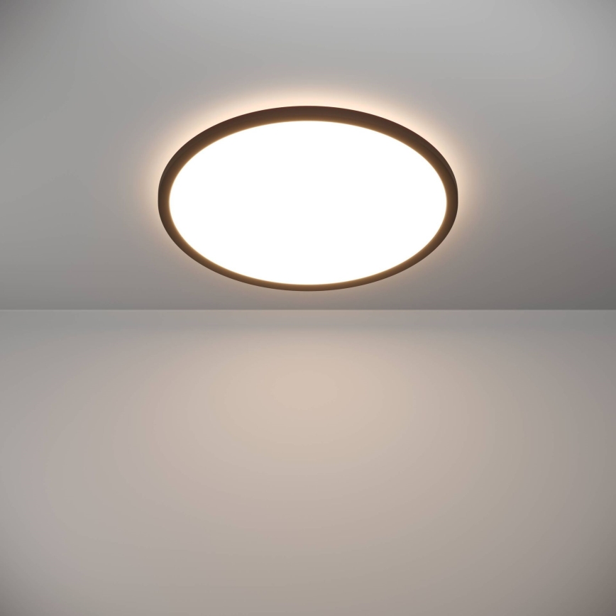 Eglo - Стельовий LED світильник для ванної з регулюванням яскравості LED/16,8W/230V 2700-6500K діаметр 50 см IP44 чорний + пульт дистанційного керування