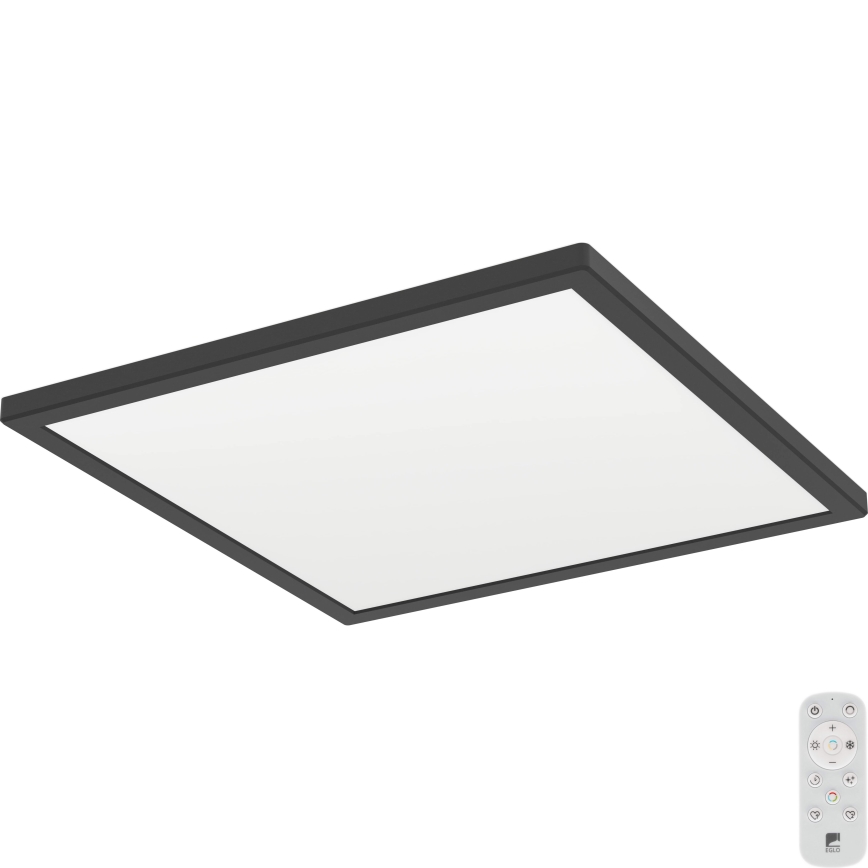 Eglo - Стельовий LED світильник для ванної з регулюванням яскравості LED/17,6W/230V 2700-6500K 39x39 см IP44 чорний + пульт дистанційного керування